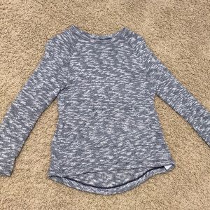 comfy bluish grey sweater